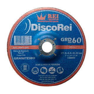 Disco de Desbaste Rei Abrasivos 7" Grão 60 Graniteiro